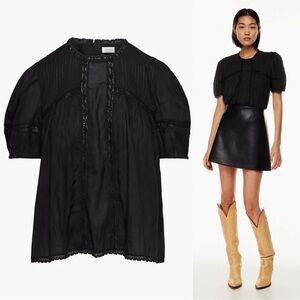 Aritzia Wilfred Wallflower Blouse in Black size M